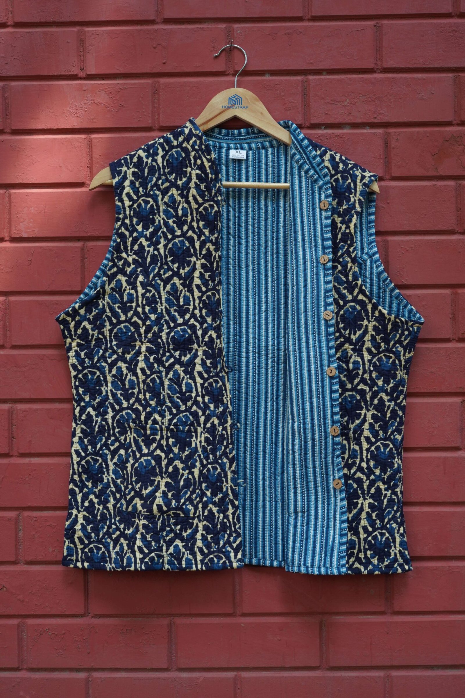Womens Navy Blue Velvet Embroidered Jacket with Floral Design - Image 5